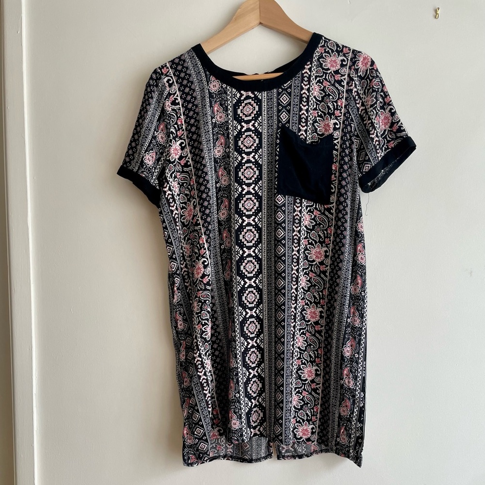Vintage unique mini dress/top with pocket